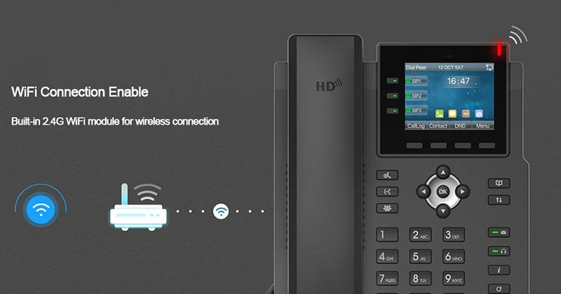 Fanvil Smart Business Office Network SIP Video Phone US Wireless WIFI Function 1080P Display Telephone Landline LCD Multimedia