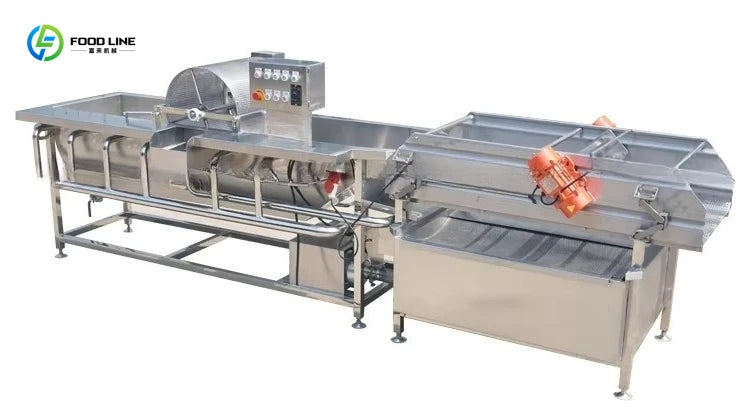Customized Commercial Automatic High Pressure Air Bubble Fruit Vegetable Cleaner Motor Pump Included Industrial Large Capacity