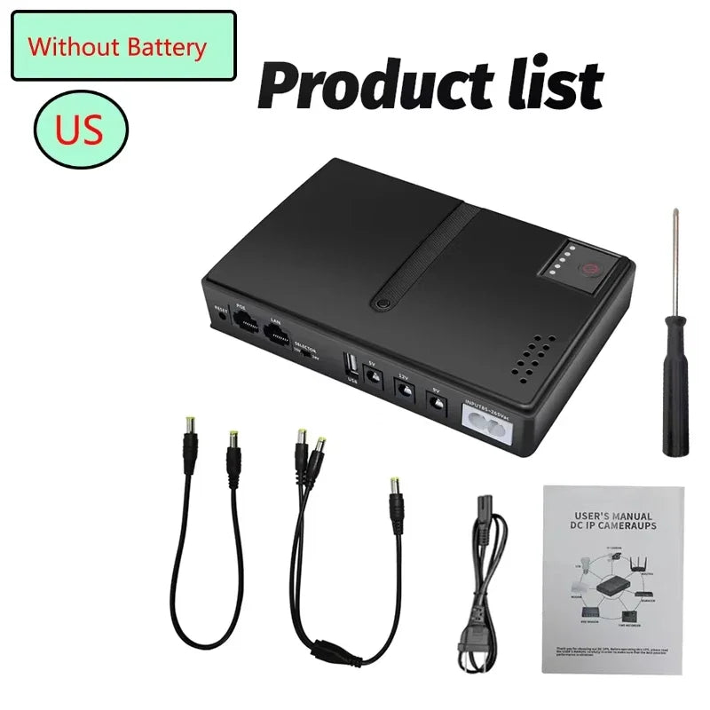 Battery Free 5V/9V/12V mini DC UPS Uninterruptible Power Supply, Suitable for Backup Power Supply of Routers/Modems/Security Cam