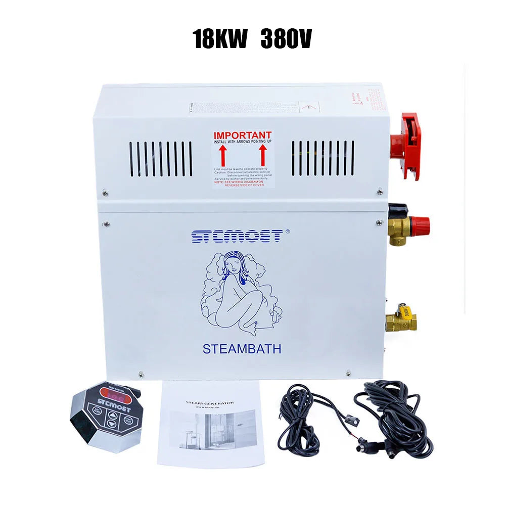 15KW 18kw 220v 380V Steam Generator Household Steam Bath Sauna Dry Stream Furnace Wet Steam Steamer Digital Controller