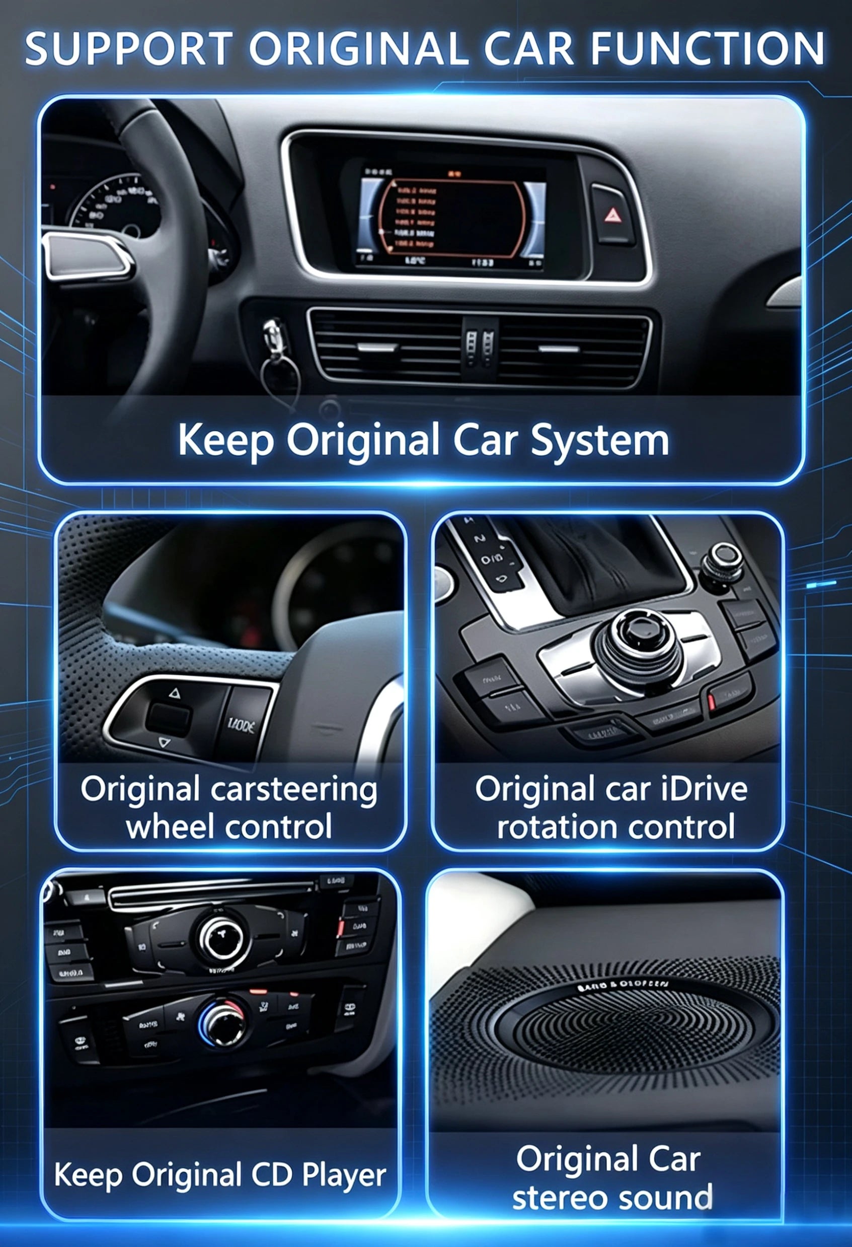 GPS RHD Android 16 Car Radio Multimedia Player for Audi A4 B8 A5 2009 - 2016 Wireless Carplay 4G DSP Stereo Ultra-thin Screen