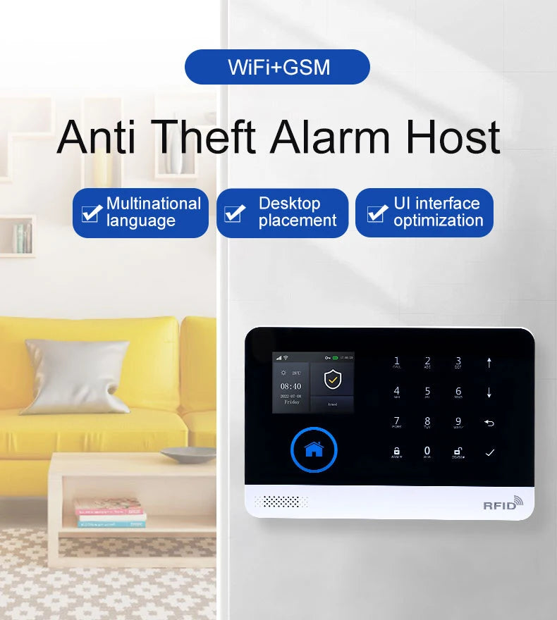 Smart Home Solar powered siren Tuya WIFI GSM Alarm System Wireless Smart Life APP 433MHz Safe Security Gap PIR Motion with Alexa