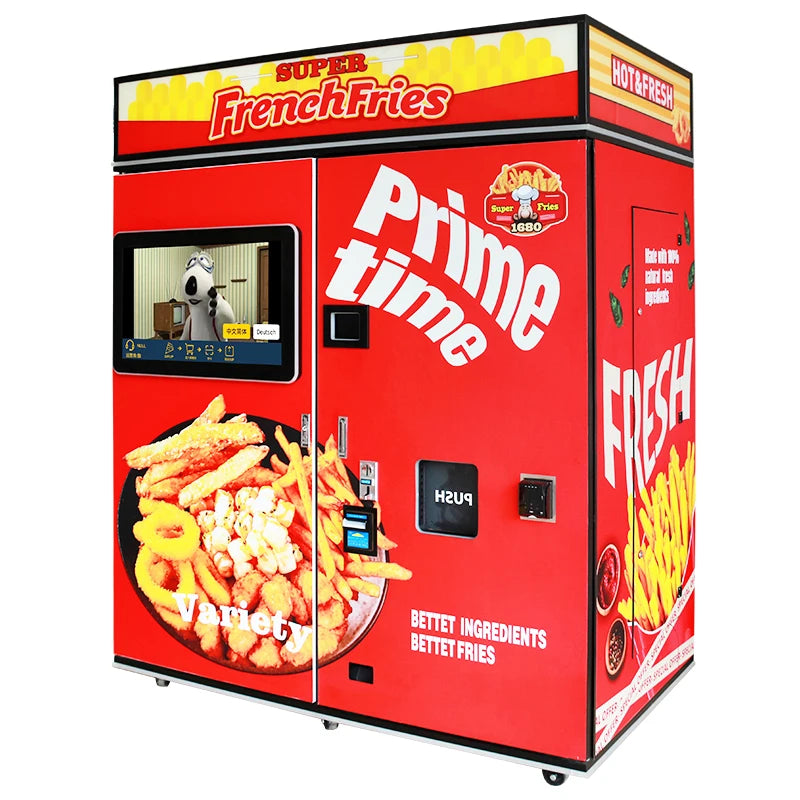 Automatic Intelligent Commercial Unmanned Self-Service French Fries Fried Chicken Vending Machine CNC Services Included