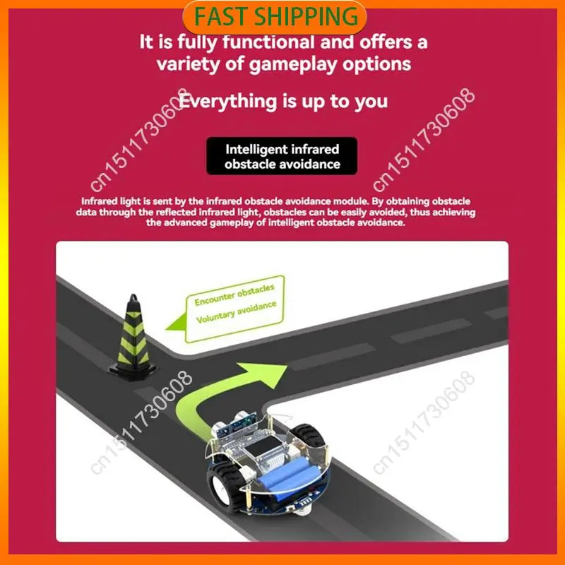 Buy Now RP2350-Plus Smart Car Robot Picogo Development Board With Obstacle Avoidance Module, Tracking Module, Bluetooth Module