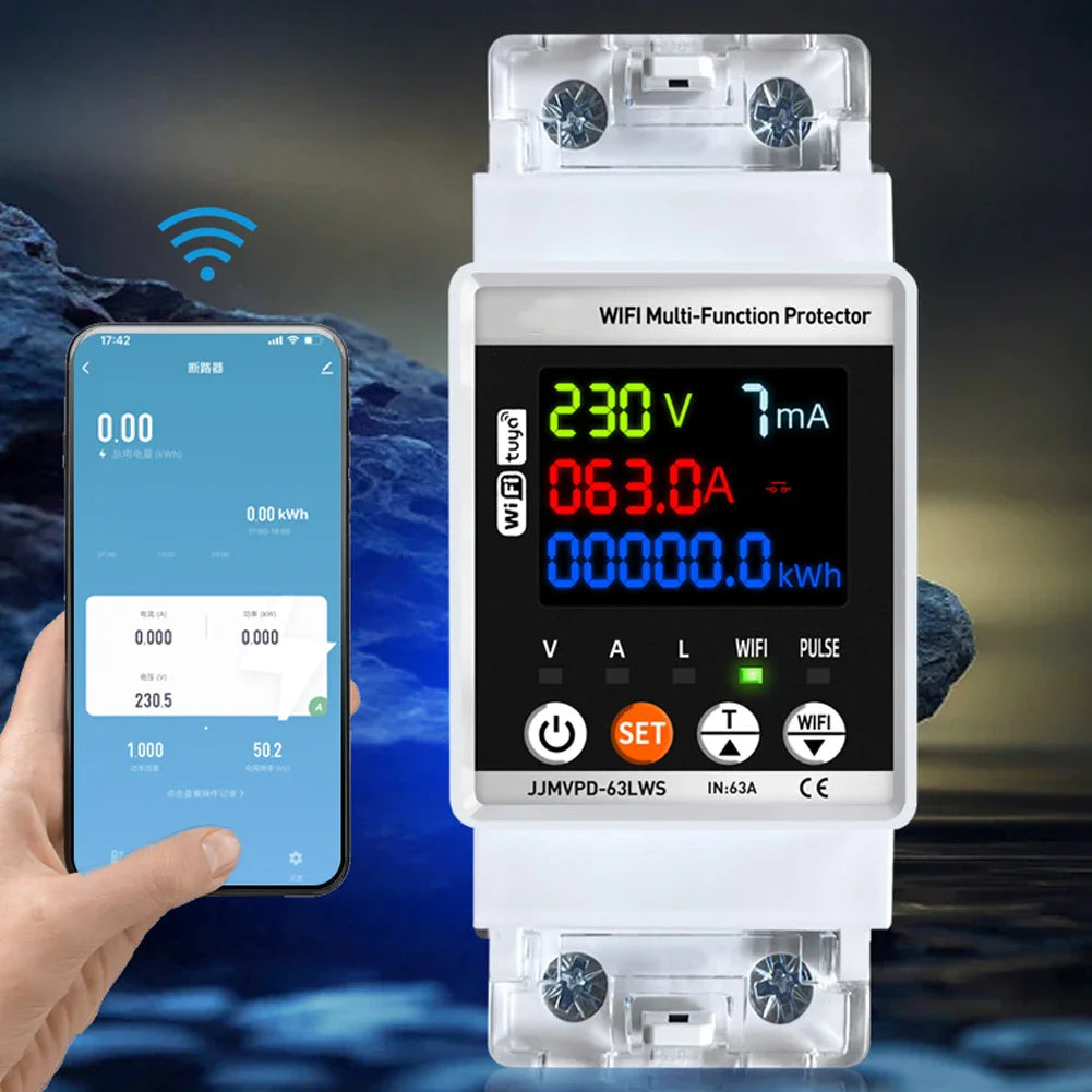 Smart WiFi Automatic Reclosuring Protector Intelligent Circuit Breaker Single Phase Reclosing Switch Voltage Protective Device