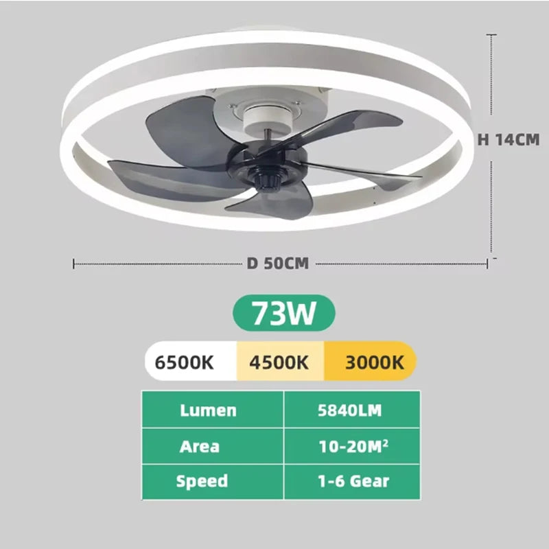 Smart Ceiling Fan With Lights Remote Control Bedroom Decor Ventilator Lamp 6 speed wind speed led Circulator fan light