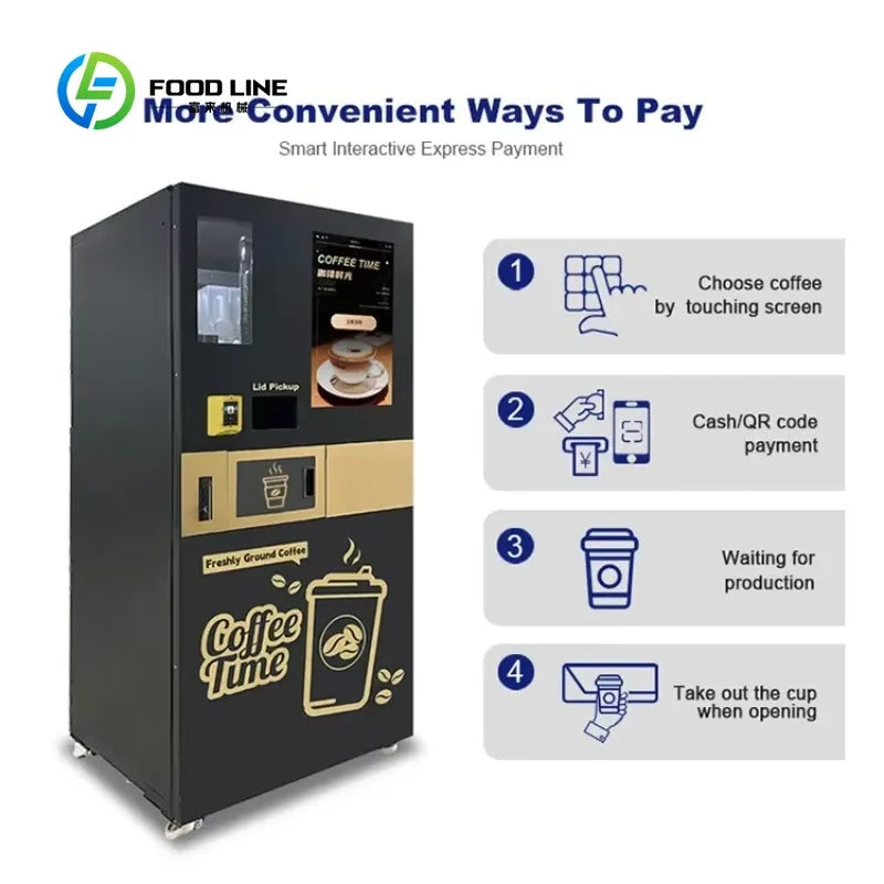 Wholesale Customized Full Automatic Smart Coffee Maker Vending Machine Commercial Operated High Efficiency