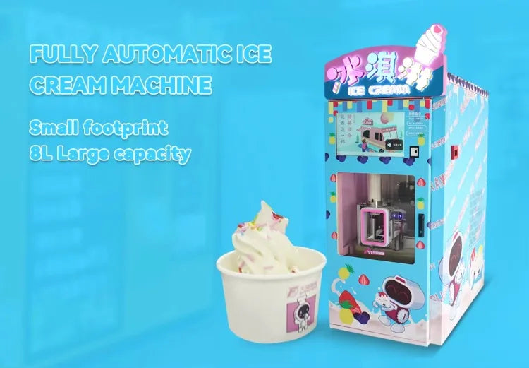 Customized Smart Business Self Service Ice Cream Vending Robot Automatic Metal Machine with SDK Function Commercial Equipment