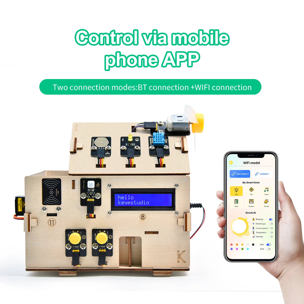 Keyestudio Smart Home IOT Kit With ESP32 Board C language And MicroPython For Arduino ESP32 STEAM Smart House DIY Electronic Kit