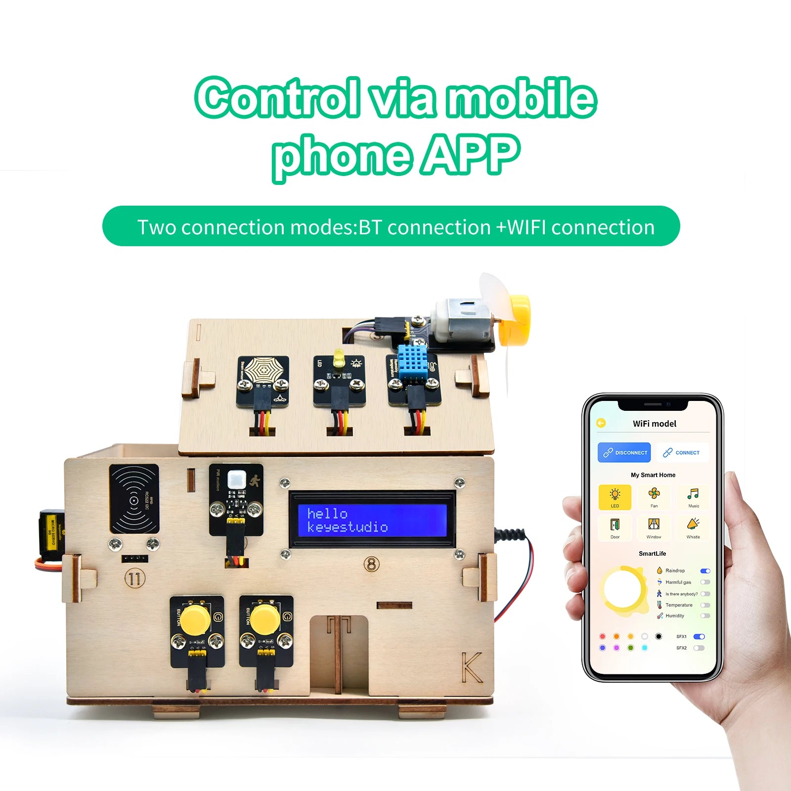 Keyestudio Smart Home IOT Kit With ESP32 Board C language And MicroPython For Arduino ESP32 STEAM Smart House DIY Electronic Kit