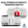 Automatic Transfer Switch (ATS) 4P 63A/125A Dual Power Changeover Switch 400V Manual/Auto for Generator Industrial CE Certified