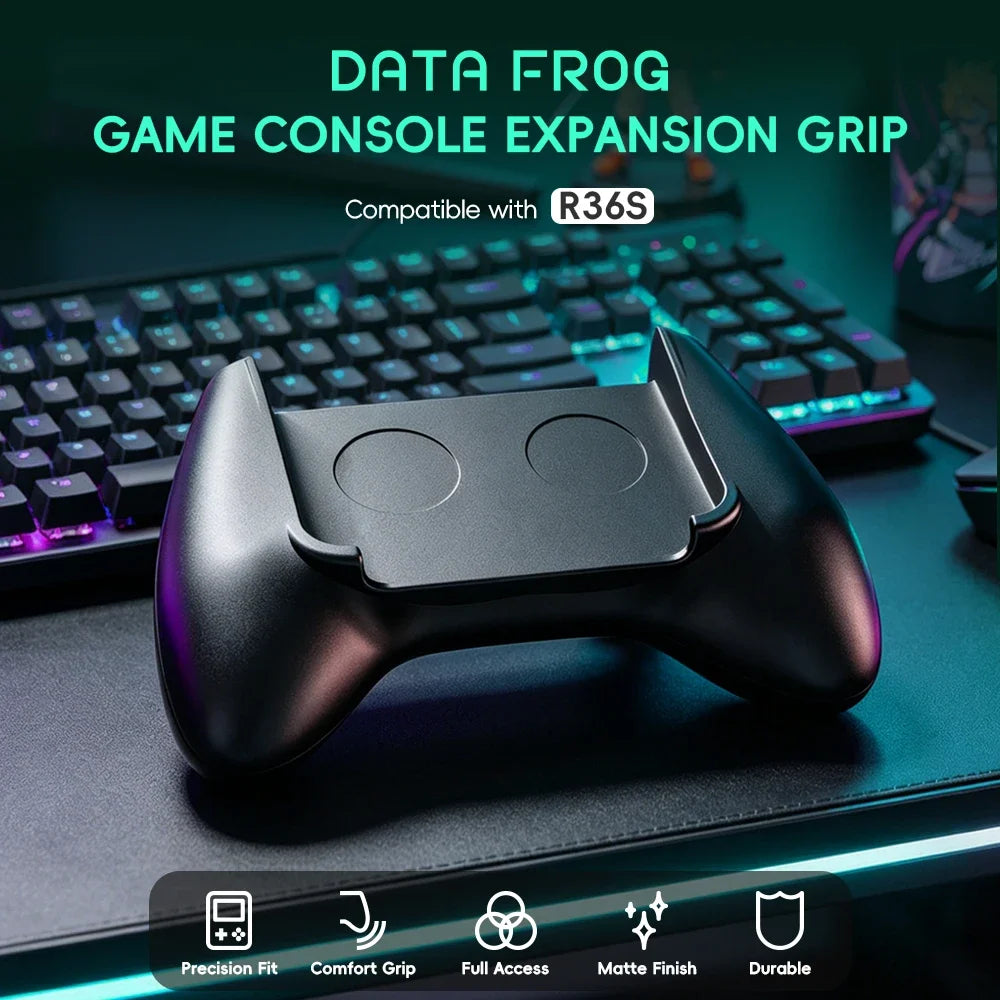 Data Frog R36S Grip, Pro Ergonomic Controller Handle Attachment, Enhanced Precision Gaming Grip for R36S Handheld Console