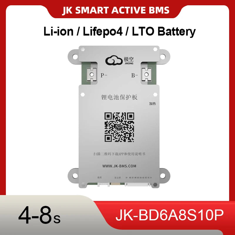 Smart BMS BD6A8S10P 4S 5S 6S 7S 8S 12V 24V Battery With 0.6A Active Balance BMS LiFePO4 Li-ion LTO Battery Storage Bluetooth BMS