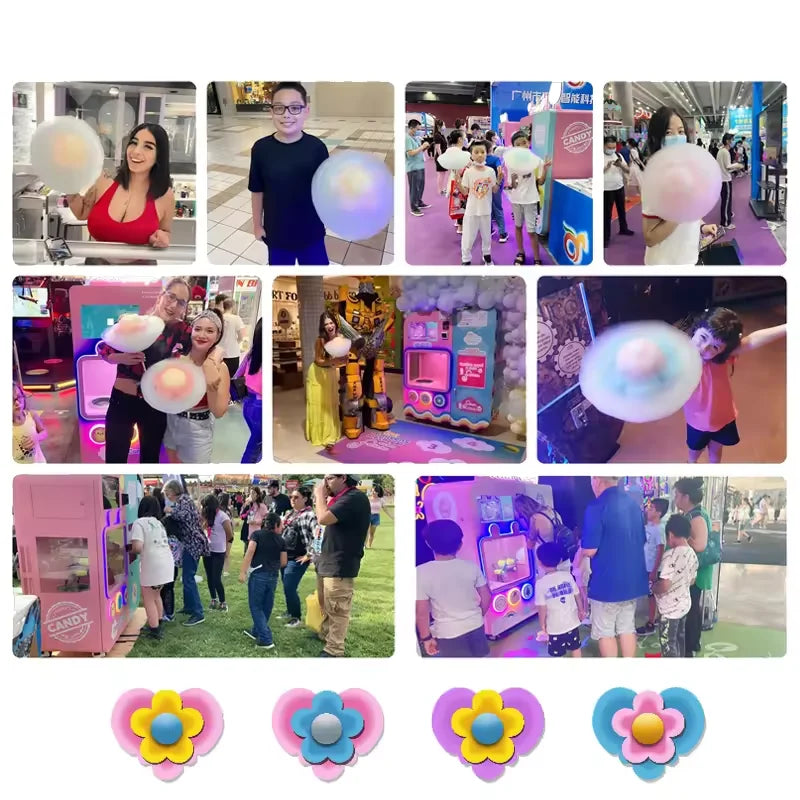 Professional Customized Automatic Candy Cotton Machine Factory Commercial High Profit Durable Candy Floss Vending Machine