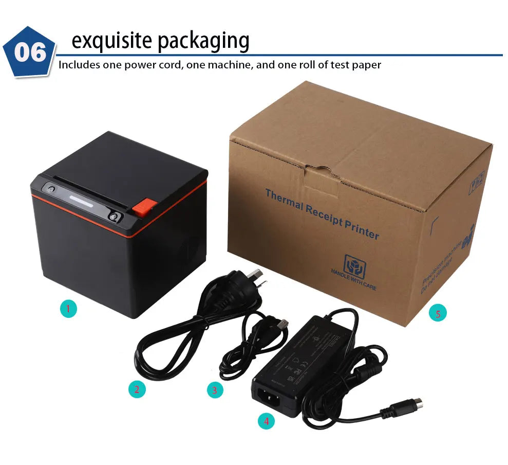 Tablets Printer Options 80mm 72Mm Print Width High Speed 260Mm/S Usb Bluetooth Lan Wi-Fi Barcode Auto Cutter