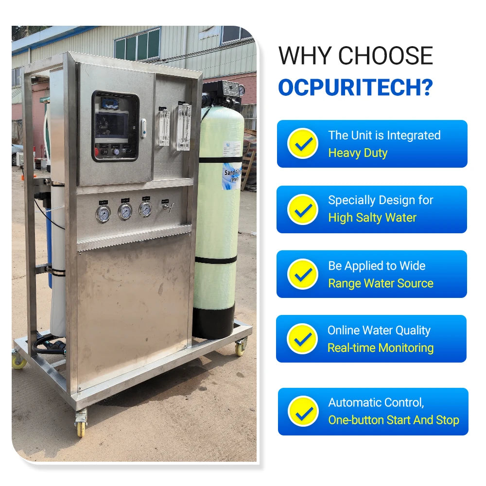 500lphro Seawater Reverse Osmosis Desalination Water Treatment Plant System for Drinking Water