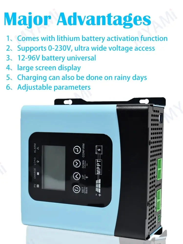 MYAMi 12V 24V 36V 48V 60V 72V 84V 96V 30A Off-grid RS485 Mppt Solar Charge Controller For Solar System