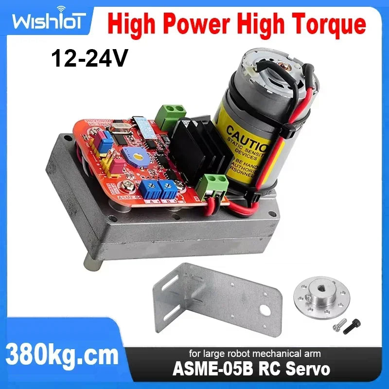 ASME-05B High-Power High-Torque Servo Motor  (ASME-04B Upgraded)  380Kg.cm DC 12-24V Large Robotic Manipulator For RC Robot