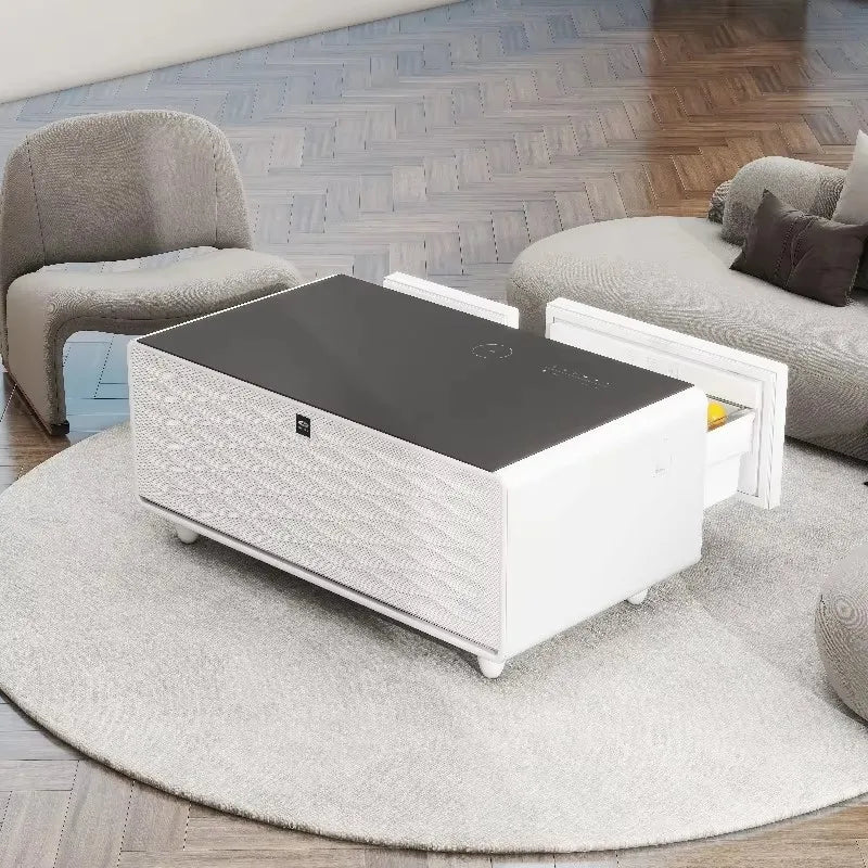Smart coffee table refrigerator with wireless charging multi-function furniture automatic defrosting