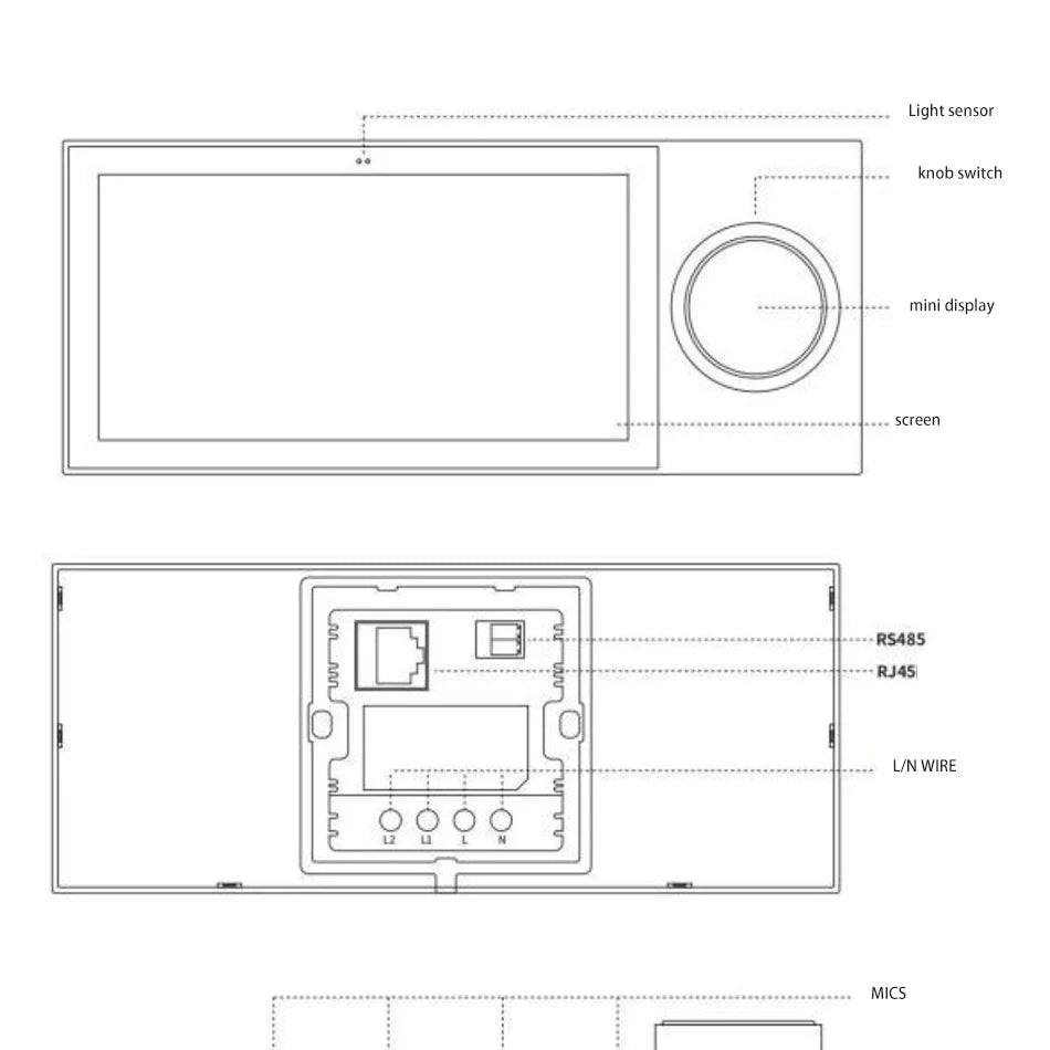 Smart Tuya Control Panel 6-inch Smart Home Multi-functional Touch Screen in-wall Central Control for Intelligent Device Scene