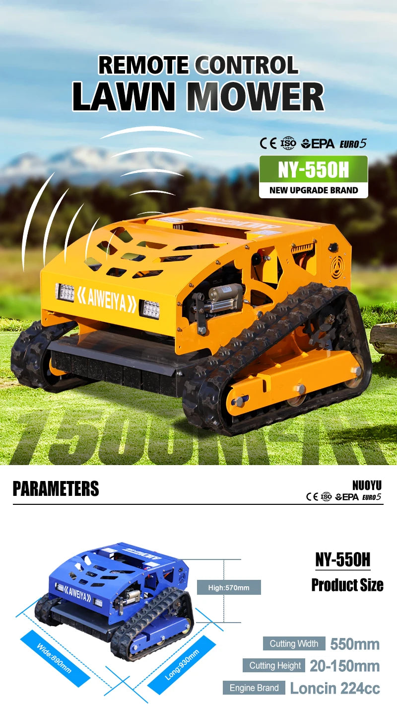 Customized Small High Power Remote Control Robot Lawn Mower CE EPA Approved Free Snow Shovel for Home Garden