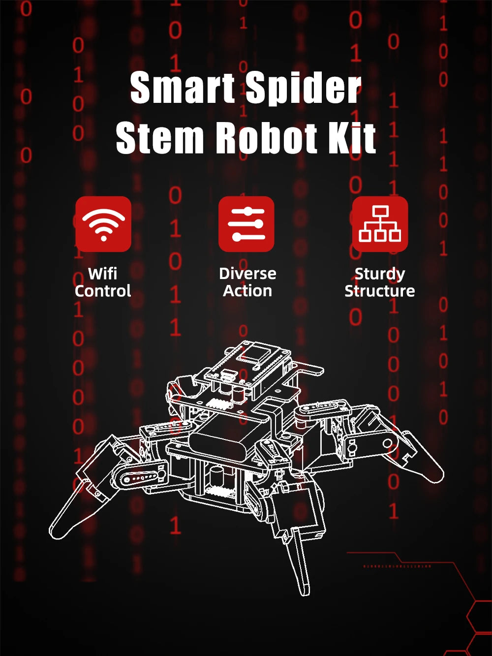 Spider Robotic Kits for Arduino Programming Professional ESP8266 Automation Robot Complete Educational Learning Electronic Kit