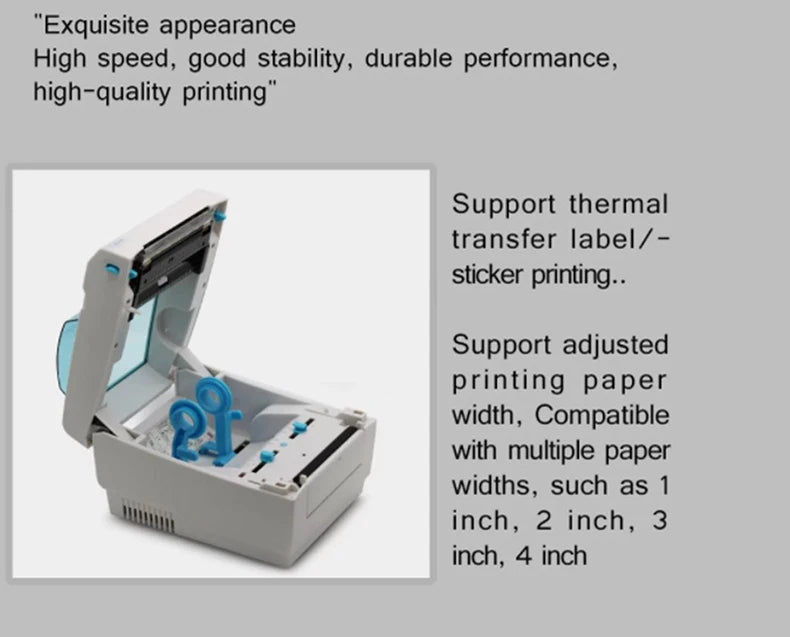 4 inch thermal label blue tooth printer support Android and iOS 110mm label barcode sticker printer CC410