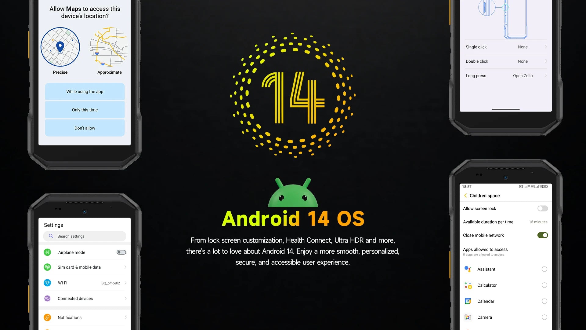 Ulefone Armor X32 Pro 5G Rugged Phone Android 14 16GB+256GB Dimensity 6300 Octa Core 64MP Camera NFC IP68/IP69K Waterproof