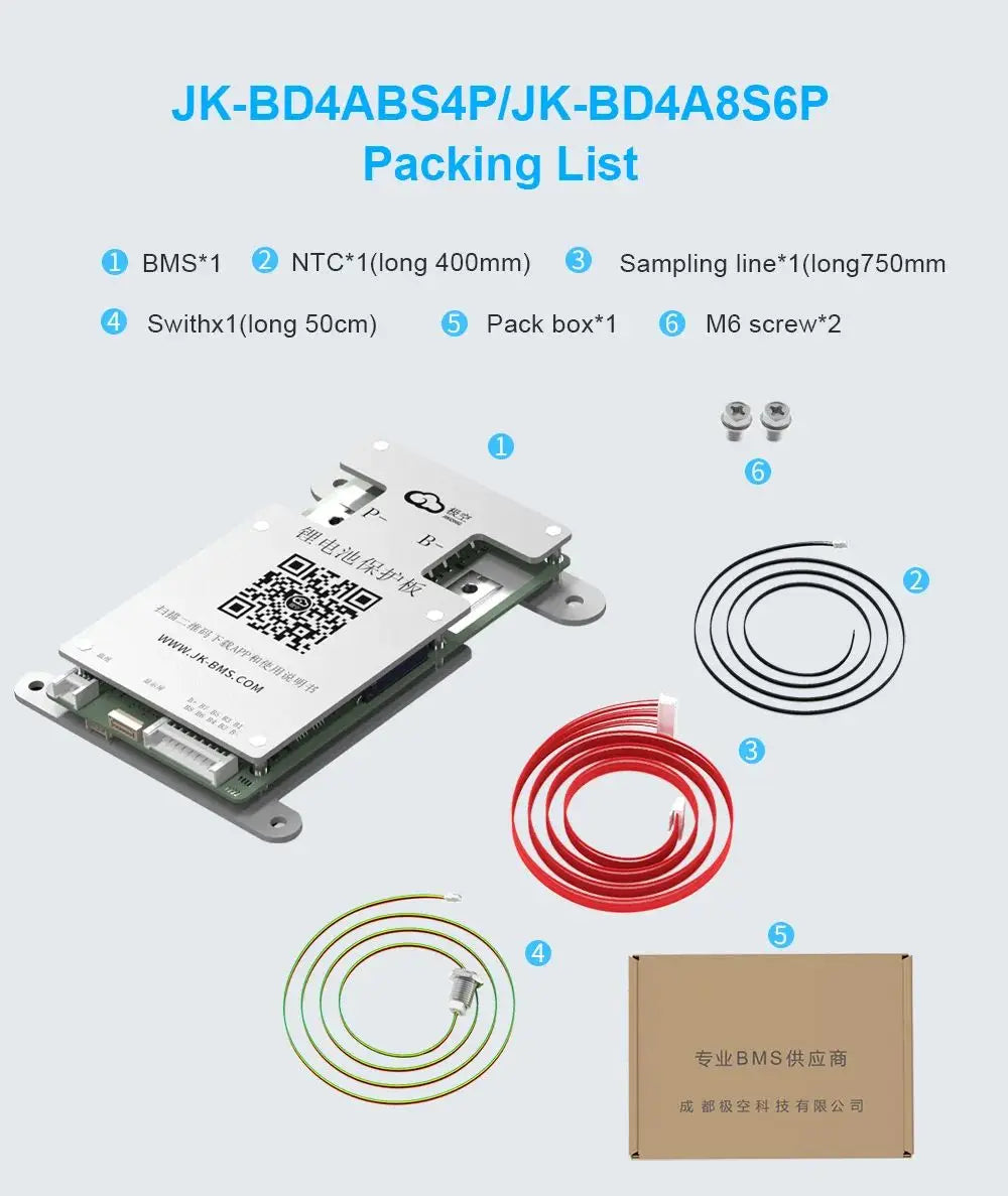 Smart BMS BD6A8S10P 4S 5S 6S 7S 8S 12V 24V Battery With 0.6A Active Balance BMS LiFePO4 Li-ion LTO Battery Storage Bluetooth BMS