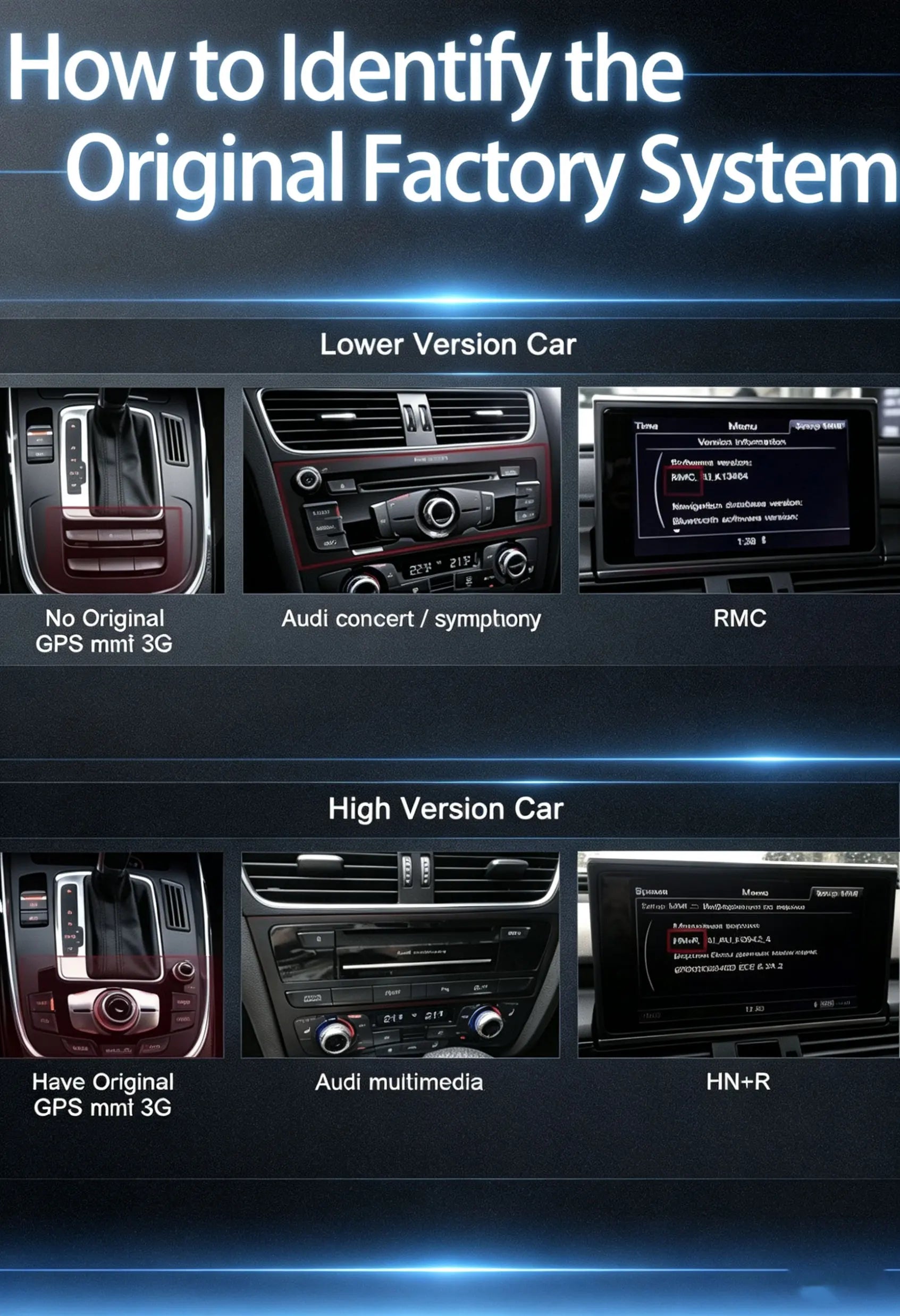 GPS RHD Android 16 Car Radio Multimedia Player for Audi A4 B8 A5 2009 - 2016 Wireless Carplay 4G DSP Stereo Ultra-thin Screen