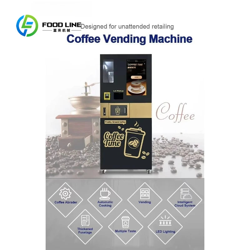 Wholesale Customized Full Automatic Smart Coffee Maker Vending Machine Commercial Operated High Efficiency