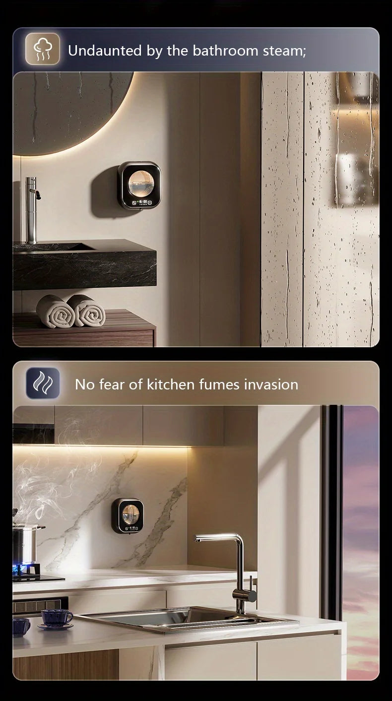 Smart Automatic Foaming Soap Dispenser - USB Wall Mount Touchless Rechargeable LED Screen Display Large Capacity Adjustable Foam
