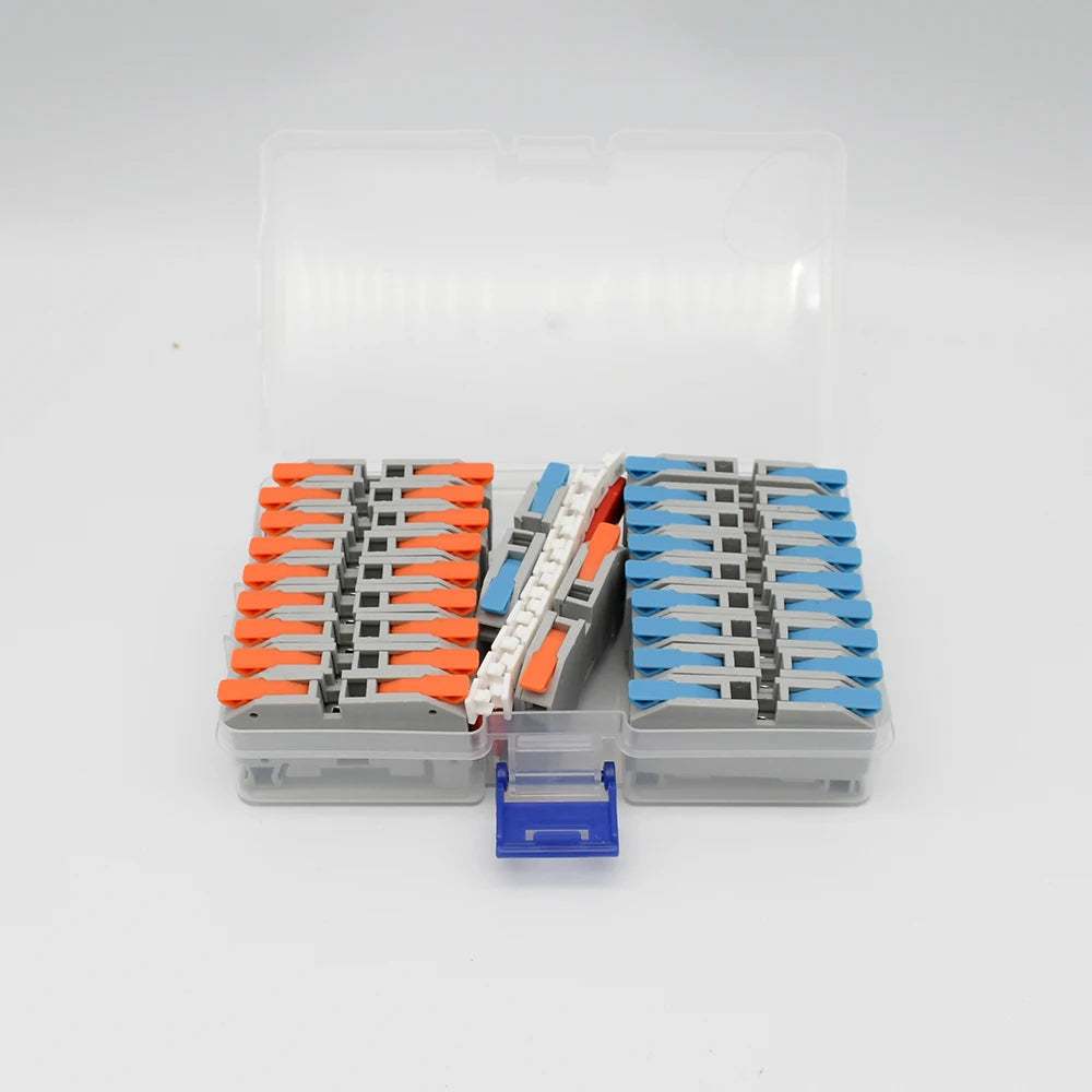 DIN Rail Terminal Blocks kit Universal Compact Wire Wiring Connector Quick Fast Cable Wiring Connection Terminal Press Type LT-6