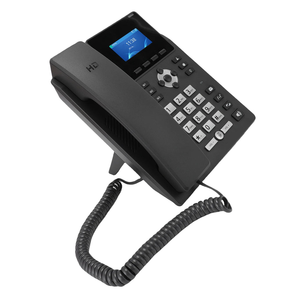 Smart IP Phone Desktop Business Media Phone with Handset Open SIP VoIP Account 2.4 in Color Display Dual Gigabit Ethernet Ports