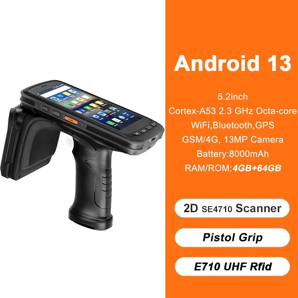 Portable Logistics Handheld PDA Android 13 4G RAM 64G ROM Barcode Scanner 4G LTE WiFi Rugged Data Collector Chainway C72
