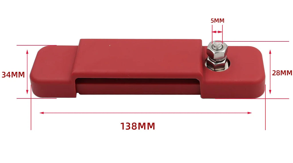 12 Terminal Distribution Block Bus Bar DC 48V 12P Wiring Bars Busbar with Covers + Ring Terminals for Automobiles RV Yacht