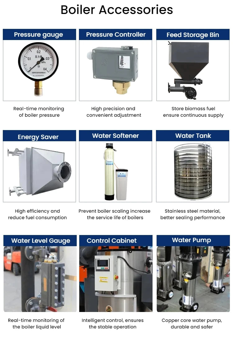 Steam generator 100  200  300  500 kg biomass pellet sawdust boiler