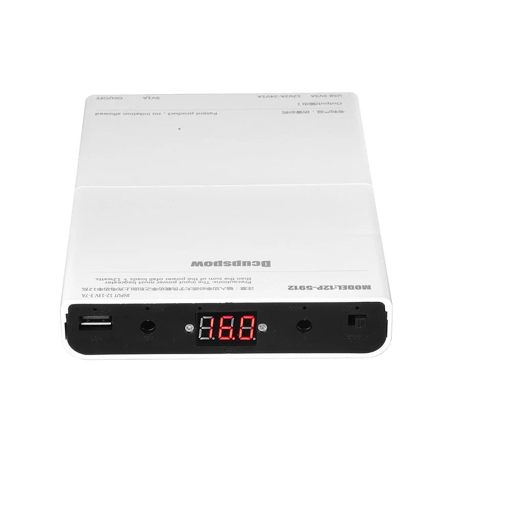 DC 5V9V12V UPS Output Uninterrupted Power Supply 12x18650 Power Bank Box for Cellphone Power Storage Case Optical Modem Router