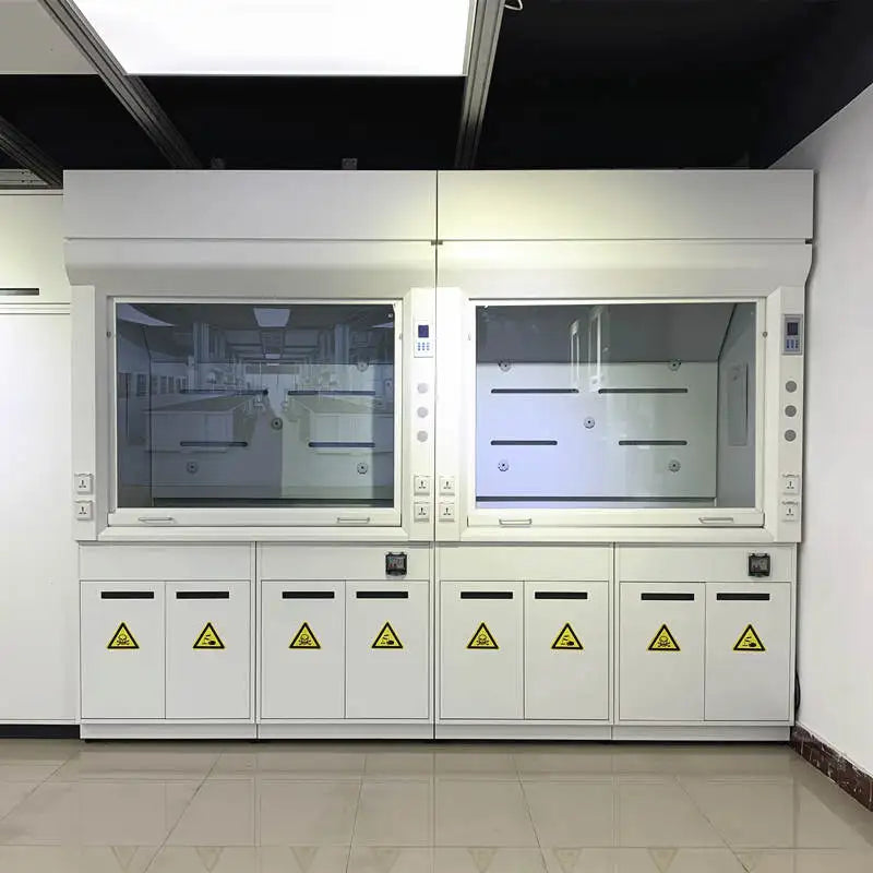 Modern Industrial Steel Laboratory Ventilation Hood Corrosion-Resistant Ducted Fume Chamber Hospital Biology Factory University
