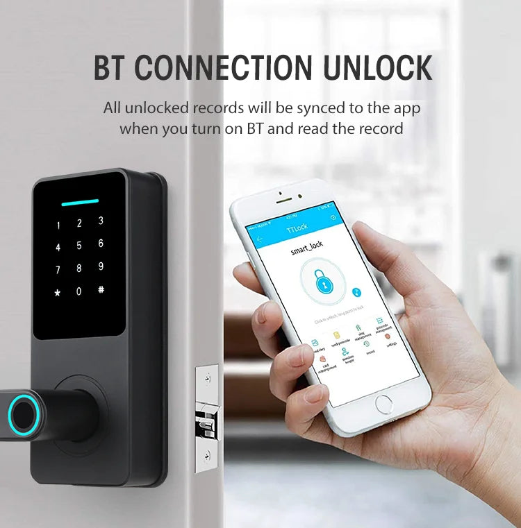 Smart Door Lock System Fingerprint And Keyless Digital WiFi Biometric Lock Secure Your Home Or Office