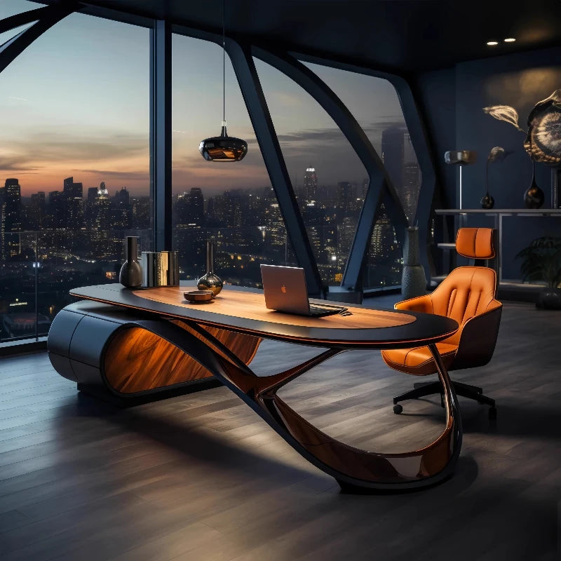 Elegant and creative curved executive desk room offices office desks and workstations Computer desk Room desks writing table