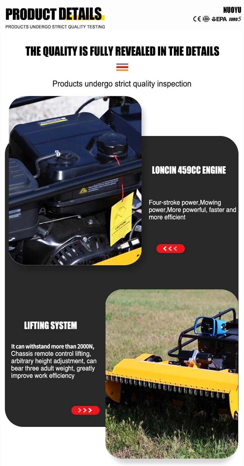 Customized CE Certified Lawn Mower Household Robot Lawn Mower,Crawler RC 4-Stroke Lawn Trimming Equipment