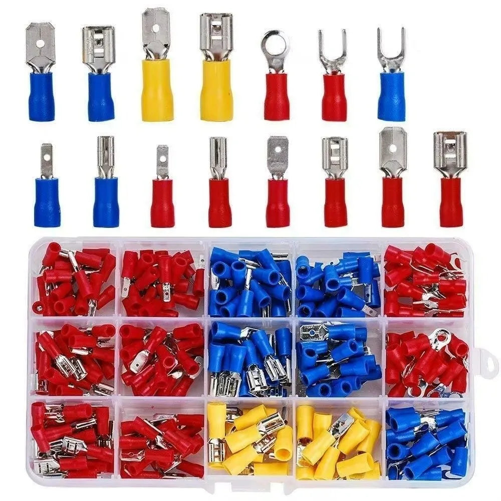 280pcs Multicolor Wire Terminal Tinplate OT Type Cold Pressure Terminal Set Round Lug Bare Nose Lugs Circular Crimping Terminal