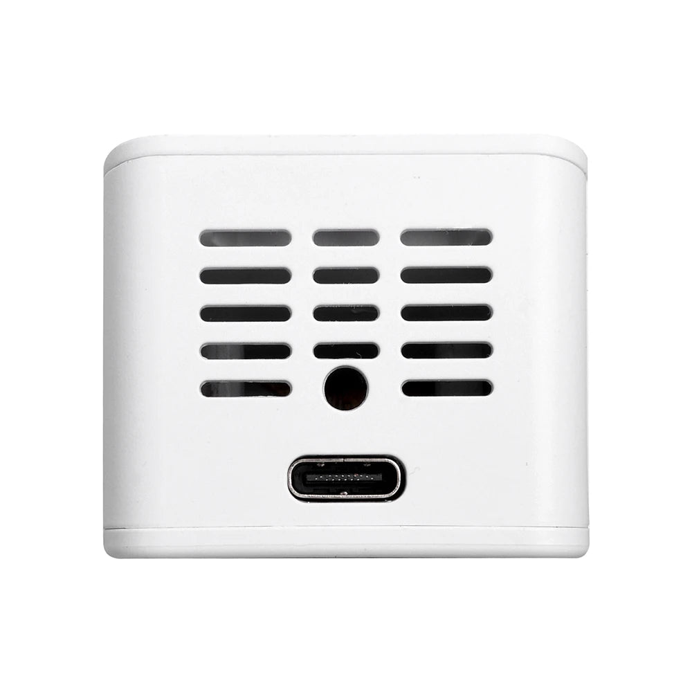 Smart Wifi Weather Station Display Weather Temperature Humidity Time Alarm Clock Desktop Electronic Clock Type-C Min Clock DC 5V
