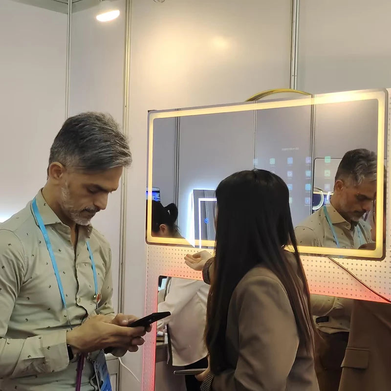 Hotel Bathroom Full Function Smart Android Tv Mirror Bath Gym Smart Led Bathroom Mirror with Touch Screen Magic Smart Mirror