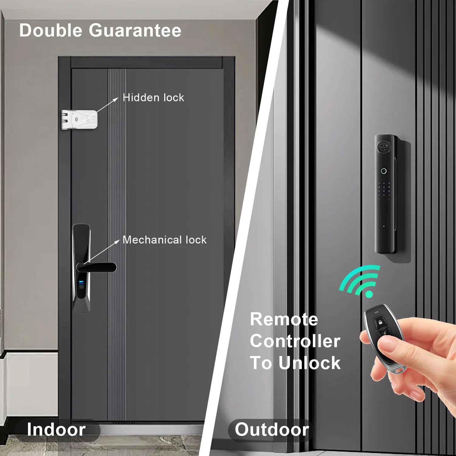 YiHESZ Tuya Smart Door Lock Digital Electronic Remote Control Security Protection Support Smart Home Invisible Induction Lock