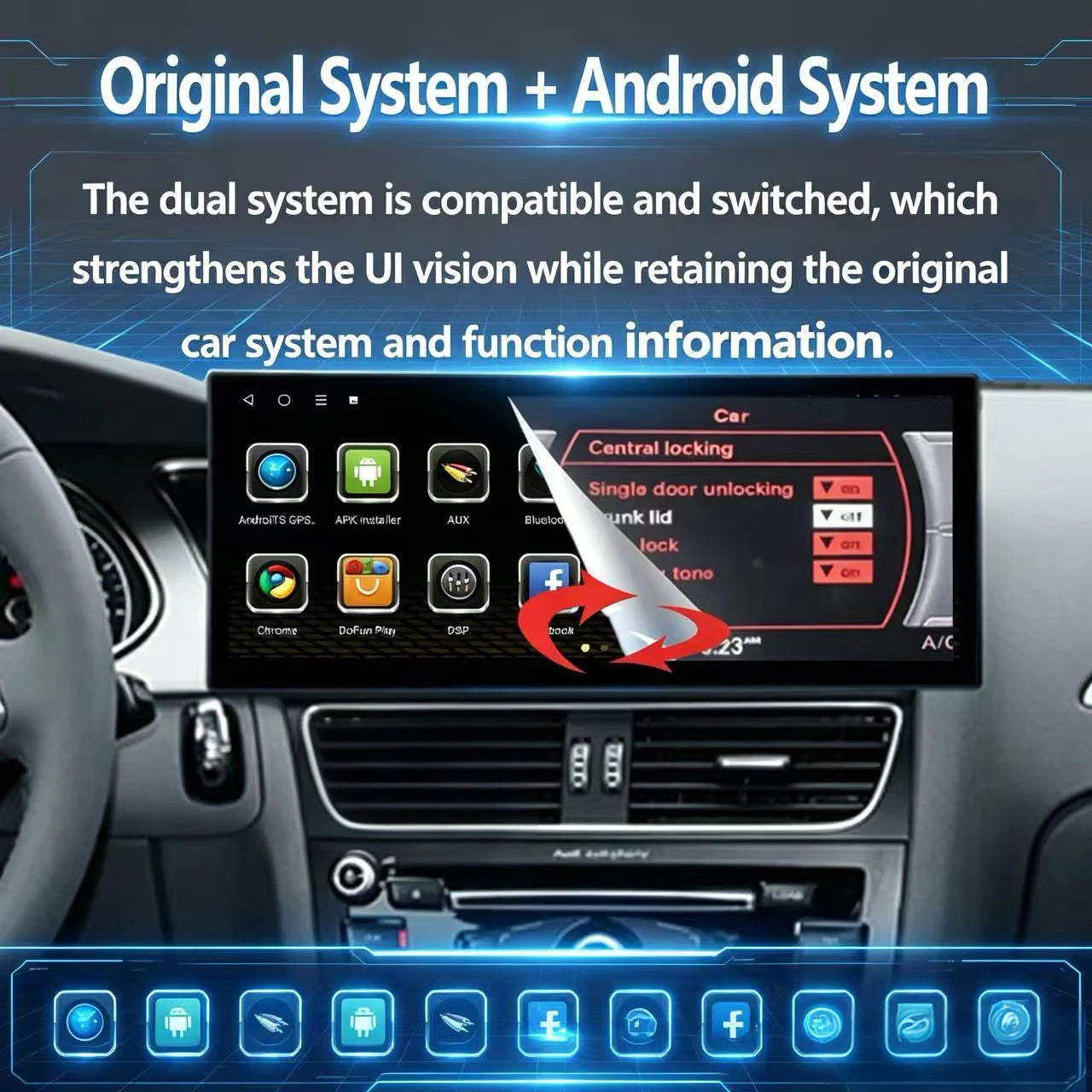 GPS RHD Android 16 Car Radio Multimedia Player for Audi A4 B8 A5 2009 - 2016 Wireless Carplay 4G DSP Stereo Ultra-thin Screen