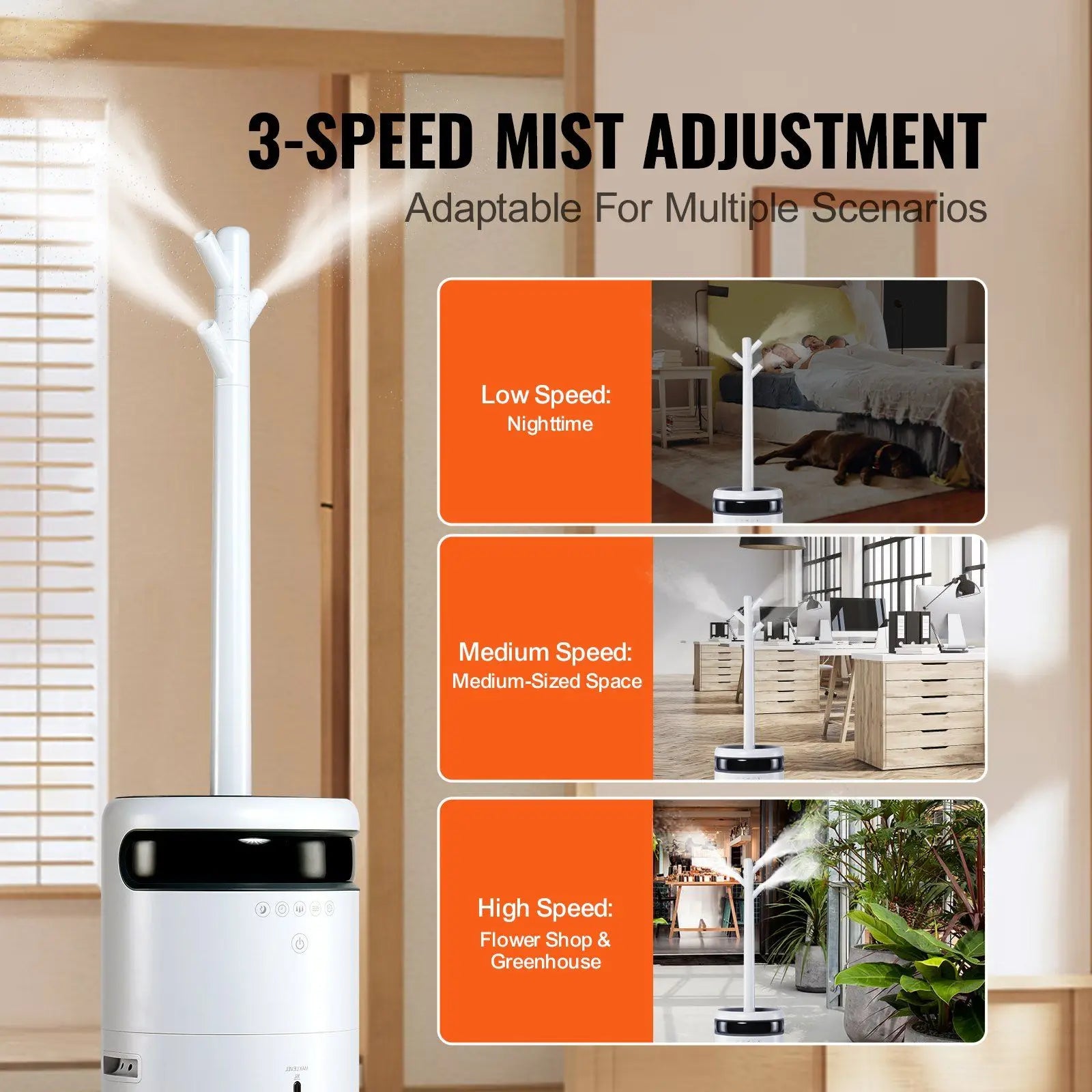 Ultrasonic Humidifier 16L Water Tank 12H Timer Auto Shut Off Night Light 360 Degree Nozzle For Large Room Home Use