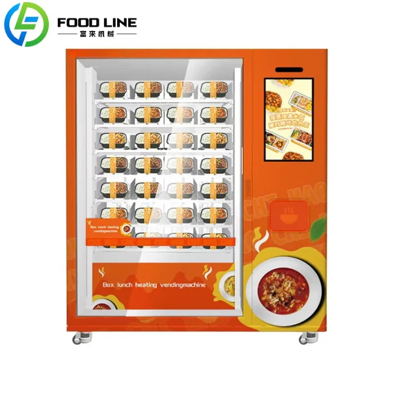 Commercial Hot Food Vending Machine Fully Automatic For Business High Capacity Hot Meal Automat With Cloud Management System