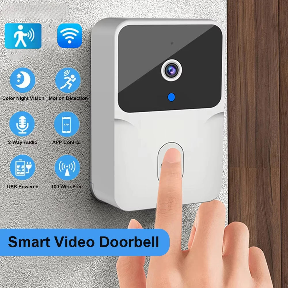 Smart Home WiFi Video Doorbell Wireless Phone Two-way Intercom System IR Night Vision Doorbell Security Door Bell Camera Monitor